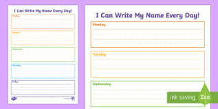 First grade writing worksheets first graders are tasked with improving their written vocabularies, writing more detailed sentences, and crafting short narratives. Editable Name Writing Practice Worksheet English Primary
