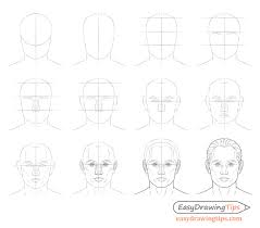 To draw a receding hairline, go above line a. How To Draw A Male Face Step By Step Tutorial Easydrawingtips