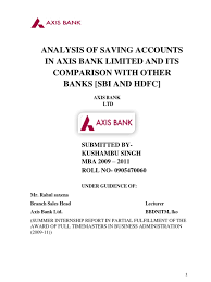 Delhi ncr reporting authority job name : Analysis Of Saving Accounts In Axis Bank Limited And Its Comparison With Other Banks Sbi And Hdfc