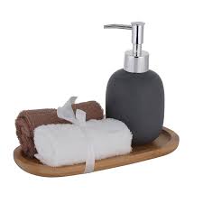 Badset badezimmer set bad set seifenspender wc bürste badgarnitur 6. Bad Set Seifenspender 2 Gastetucher Bambustablett Geschenkset Badezimmer Ersatzteilkiste24 De