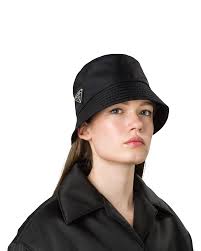 Black Nylon Bucket Hat Prada