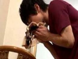 The guy isn't paying any attention to her and the shot is from her point of view. 83128 Videos Got Caught Sniffing Panties