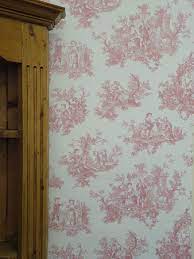 Toile de jouy is a type of pattern that dates back to the 18th century. Provencale Raspberry Cerise Toile De Jouy Shabby Chic Wallpaper 6120