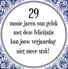 Bol Com Verjaardag Tegeltje Met Spreuk 29 Jaar 29 Mooie Jaren Van Geluk Met Deze