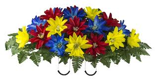 Check spelling or type a new query. Ruby S Silk Flowers Red Yellow Blue Dahlia Mix Artificial Saddle Arrangement Sd2135 Buy Online In Kuwait At Desertcart Com Kw Productid 123085646