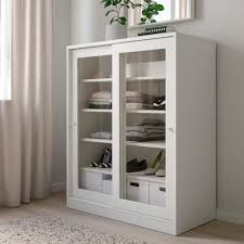 Syvde Cabinet With Glass Doors White Ikea In 2020 Glass Cabinet Doors Glass Door Ikea