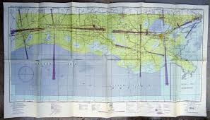 New Orleans Sectional Aeronautical Chart Map 1945 La On