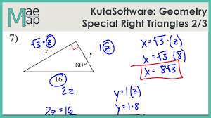 Additionally, you will discover why it's very important on how you choose your side lengths. Kutasoftware Geometry Special Right Triangles Part 2 Youtube