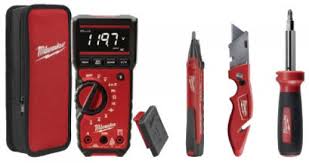 I have heard good things about the milwaukee tester so i will try that one. Milwaukee Electric Tools Electrical Combo Kit Rms Multimeter Voltage Detector W Tools Batteries Case Advanced Safety Industrial Supply
