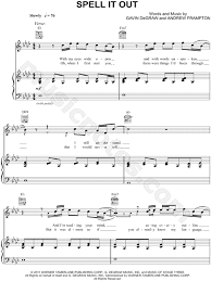 Gavin Degraw Spell It Out Sheet Music In Ab Major Transposable Download Print Sku Mn0099728