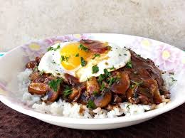 Loco Moco With Caramelized Onions And Mushrooms Cherry On My Sundae Recipe Stuffed Mushrooms Loco Moco Caramelized Onions And Mushrooms