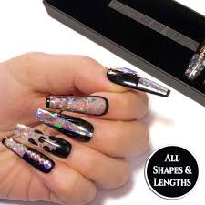 Discover the innovative acrylic system for your acrylic nail extension, comprising: Silver False Nails Grey Acrylic Nail Sets Sarah S Sparkles Nails