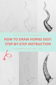 How To Draw Horns Easy Step By Step Instruction Skulls Drawing Drawings Learn To Sketch
