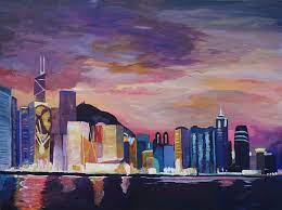 Design & décor one of the easiest ways to make an impact at home is with color. Hong Kong Skyline At Night Painting By M Bleichner Saatchi Art
