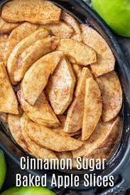 This Easy Recipe For Baked Apple Slices Adds A Little Cinnamon And Sugar To Green Apples For The Perf Apple Recipes Easy Baked Apple Slices Baked Apple Recipes