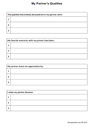 Relationship goals for couples #30: My Partner S Qualities Worksheet Therapist Aid Couples Therapy Worksheets Marriage Counseling Worksheets Therapy Counseling