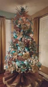 Burlap And Blue Christmas Tree Blue Christmas Tree Affordable Christmas Decorations Creative Christmas Trees