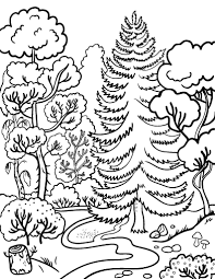 Ah, the smell of the fresh air, trees, and earth in nature's grandest location. Free Forest Coloring Page