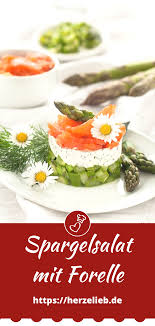 Rezept Fur Spargel Salat Mit Forelle Und Frischkase Rezept Spargelsalat Spargel Forelle Rezept