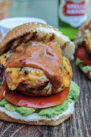 Jalapeno Cheddar Chicken Burgers With Chipotle Barbecue Aioli Chicken Burgers Grilling Recipes Cheddar Chicken