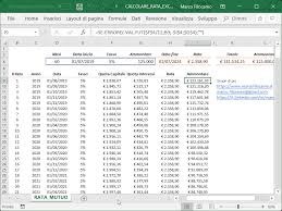 Calcolo Rata Mutuo Excel Excel Per Professionisti