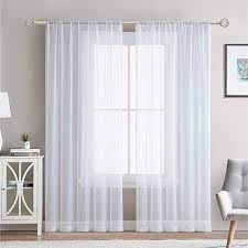 Amazon Com Cnlay Solid Sheer Curtains 102 Inches Long White Sheer Voile Rod Pocket Window Treatments Curtain In 2020 Sheer Curtains Curtains Window Treatments Sheer