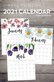 2021 Free Printable Calendar Floral Paper Trail Design In 2020 Free Printable Calendar Calendar Printables Calendar Pages