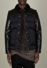 Undercover Men S Down And Leather Jacket Upscalehype Leather Jacket Jackets Mens Outerwear