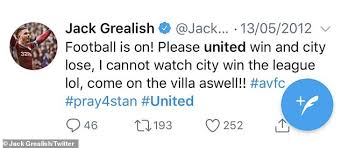 Jun 26, 2021 · transfer insider fabrizio romano has provided the very latest information on the situation surrounding the futures of jack grealish and harry kane, amid strong interest from manchester city in. Jack Grealish To Man City Old Tweets Showing Villa Star Throwing Support Behind Man United Revealed Aktuelle Boulevard Nachrichten Und Fotogalerien Zu Stars Sternchen