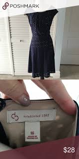 Hp Dress Barn Navy Blue Dress W Cream Lining Dress Barn Dresses Blue Dresses Navy Blue Dresses