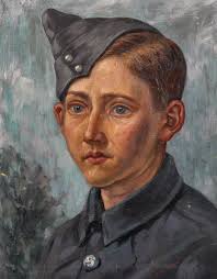 Sold at Auction: Robert Arthur Wilson, Robert Arthur Wilson (1884-1979)  British. Portrait of a Young Airman, Oil