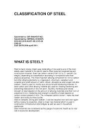 pdf classification of steel imtisal noor academia edu