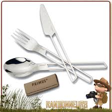 Couverts Campfire Primus Couteau Cuiller Fourchette Tout Inox Leger