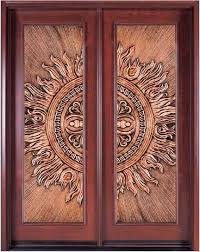 Hot Item Double Solid Wood Door With Copper Coating 8208 Wooden Double Doors Solid Wood Doors Wood Doors