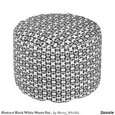 Black And White Ottoman Pouf Abstract Black White Weave Pattern Round Pouf Homedecor Pouf Diy Pouf Pouf Black And White Style