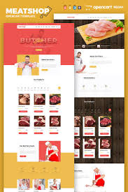 Butcher Meat Shop Ecommerce Opencart Template 65752 Meat Shop Opencart Templates Food Shop