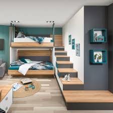 Jugendzimmer Mit Hochbett Viel Stauraum Bietet Die Treppenanlage Mit Laden P Max Massmobel Wandgestaltung Jugendzimmer Jugendzimmer Hochbett Jugendzimmer