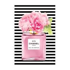 Pink Perfume Print With Peony Art Print By Green Palace Chanel Art Print Chanel Art Pink Perfume