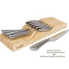 Maybe you would like to learn more about one of these? 11 Piece Stainless Steel Kitchen Knife Set With In Drawer Bamboo Block Shenzhen Knives