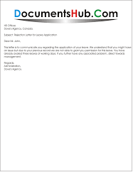 Employment reference letter sample | just for canada. Loan Rejection Letter