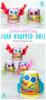 Then trace around your template elements for each color. Paper Cup Yarn Wrapped Owl Craft Kids Craft Room