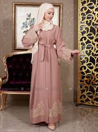 Bird A La Mode Cps Iz Otantik Dusty Rose Unlined V Neck Collar Cotton Abaya Abaya Designs Hijab Fashion Inspiration Moslem Fashion