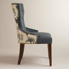 Includes 8 side chairs with blue fabric and black metal legs. World Market Dining Chairs Insider Ideas