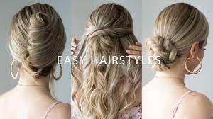 Three 3 Minute Easy Hairstyles For Summer Perfect For Prom Weddings Easy Hairstyles Hair Styles Easy Summer Hairstyles