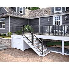 Interior and exterior, residential and commercial. Deckorators Alx Classic Complete Aluminum Railing Kit With Estate Balusters Matte Black 6 Ft Stair Rail Posts Not Included Amazon Com