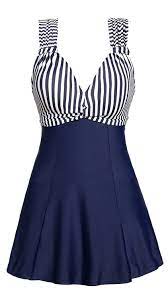 Miyang Women 39 S One Piece High Waist Printing Swim Dress Swimwear Dark Blue Flower Small Us Size 4 6 At Amazo Swim Dress Swimwear Dress Elegant Swimsuits