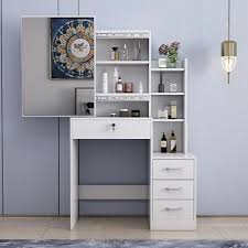 White Dressing Vanity Table Makeup Dresser With Large Sliding Mirror 3 Drawers 99 99 Picclick Uk Bedroom Vanity Set Sliding Mirror Makeup Dresser