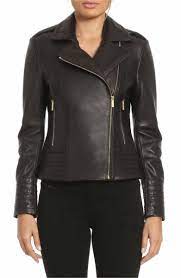 Badgley Mischka Gia Leather Biker Jacket Nordstrom Women Outerwear Jacket Leather Jackets Women Leather Jacket