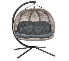 Flowerhouse Hanging Pumpkin Loveseat With Stand Qvc Com Swinging Chair Hanging Swing Chair Hammock Swing Chair