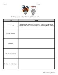 Show Don T Tell Practice Sentence Writing For Narrative Writing Sentence Writing Narrative Writing Teaching Writing